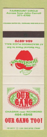 Matchbook Cover - Our Gang Restaurant Beachwood OH SAMPLE WEAR