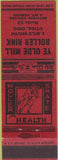 Matchbook Cover - Ye Olde Mill Roller Rink skating Utica OH red
