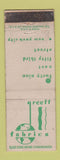 Matchbook Cover - Greeff Fabrics New York City WORN