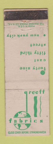 Matchbook Cover - Greeff Fabrics New York City WORN