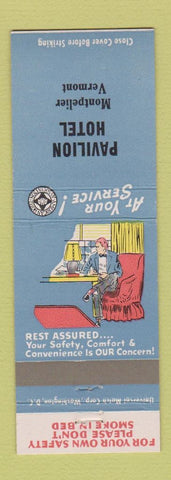 Matchbook Cover - Pavilion Hotel Montpelier VT