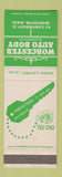 Matchbook Cover - Worcester Auto Body MA