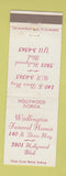 Matchbook Cover - Wadlington Funeral Homes Hollywood FL WEAR