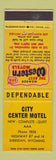 Matchbook Cover - City Center Motel Sheridan WY Best Western