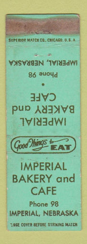 Matchbook Cover - Imperial Bakery Cafe Imperial NE low phone # WORN