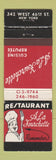 Matchbook Cover - A La Fourchette Restaurant New York City