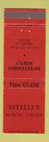 Matchbook Cover - Estelle's Musical Lounge Boston MA
