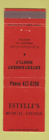 Matchbook Cover - Estelle's Musical Lounge Boston MA