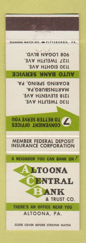 Matchbook Cover - Altoona Central Bank PA