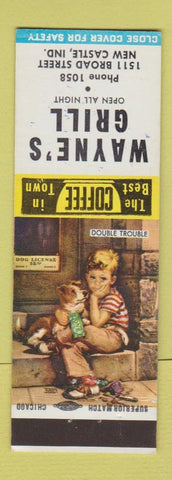 Matchbook Cover - Wayne's Grill New Castle IN