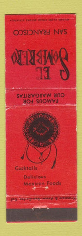 Matchbook Cover - El Sombrero Mexican Restaurant San Francisco CA WEAR