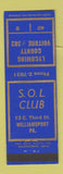 Matchbook Cover - SOL Club Williamsport PA Lycoming County Voiture
