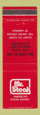 Matchbook Cover - Mr Steak Altoona PA