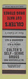 Matchbook Cover - Culter's Cut Rate Drug Stores