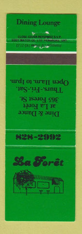 Matchbook Cover - La Foret Restaurant