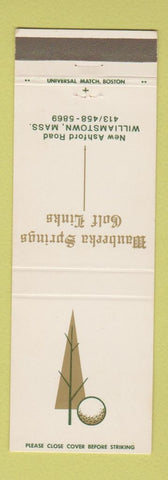 Matchbook Cover - Waubeeka Springs Golf Links Williamstown MA