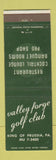 Matchbook Cover - Valley Forge Golf Club King of Prussia PA