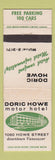 Matchbook Cover - Doric Howe Motor Hotel Vancouver BC WEAR