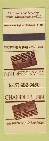 Matchbook Cover - Chandler Inn Boston MA