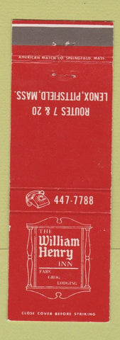 Matchbook Cover - William Henry Inn Lenox Pittsfield MA