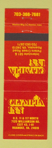 Matchbook Cover - Olympia Inn Roanoke VA
