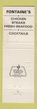 Matchbook Cover - Fontaine's West Roxbury MA restaurant WEAR