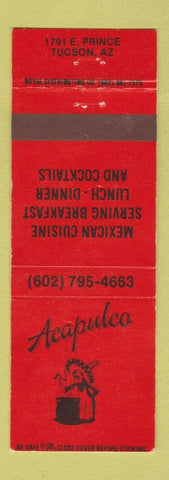 Matchbook Cover - Acapulco Mexican Restaurant Tucson AZ