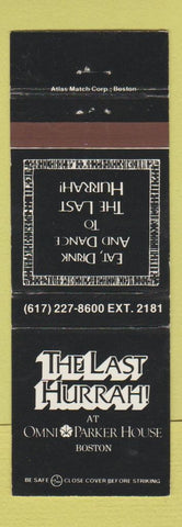 Matchbook Cover - The Last Hurrah Omni Parker House Boston MA
