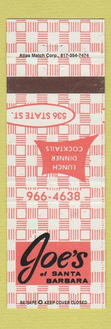 Matchbook Cover - Joe's of Santa Barbara CA Restaurant