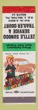 Matchbook Cover - Zettle Sunoco oil gas Trailer Court Milton PA