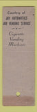 Matchbook Cover - Joy Vending Pedestrian Safety WORN