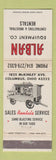 Matchbook Cover - Albany Equipment Rentals Columbus OH WEAR