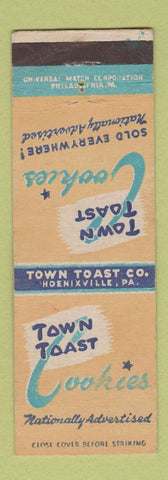 Matchbook Cover - Town Toast Cookies Phoenixville PA