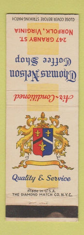 Matchbook Cover - Thomas Nelson Coffee Shop Norfolk VA