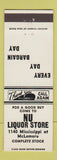Matchbook Cover - Nu Liquor Store