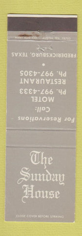 Matchbook Cover - The Sunday House Fredericksburg TX WEAR