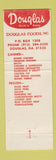 Matchbook Cover - Douglas Boned Chicken Dumplings Douglas GA