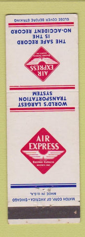 Matchbook Cover - Air Express Railway Express Edgar Keller Chicago IL