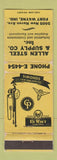 Matchbook Cover - Allen Steel Supply Fort Wayne IN WORN