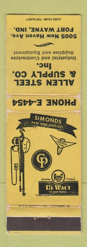 Matchbook Cover - Allen Steel Supply Fort Wayne IN WORN