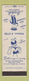 Matchbook Cover - Fellingerizing Dry Cleaning Boushelle Chicago?