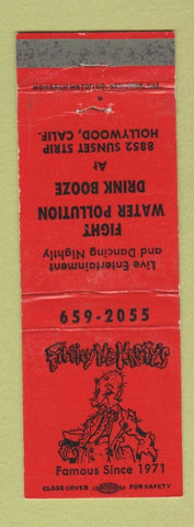 Matchbook Cover - Filthy McNasty's Hollywood CA