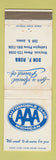 Matchbook Cover - AAA Auto Club Ludington Manistee MI WEAR