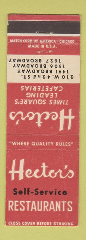 Matchbook Cover - Hector's Restaurants New York City Cafeterias