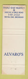 Matchbook Cover - Alvaro's Restaurant Royal Oak MI