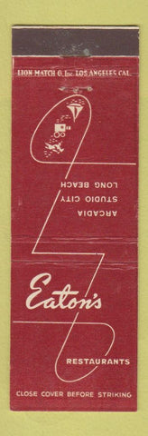 Matchbook Cover - Eaton's Restaurants Arcadia Studio City Long Beach CA