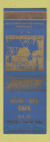 Matchbook Cover - Dixie Dee Cafe Pocky Face GA WEAR
