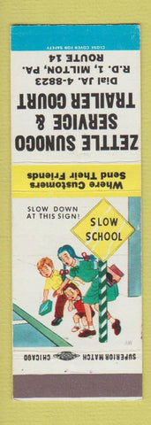 Matchbook Cover - Zettle Sunoco oil gas Trailer Court Milton PA