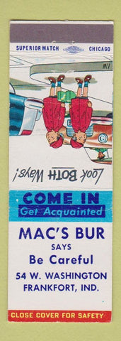 Matchbook Cover - Mac's Bun Frankfort IN
