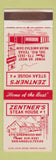 Matchbook Cover - Zentner's Steak House San Angelo TX WEAR